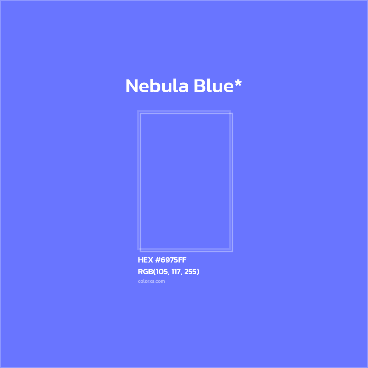 #6975FF hex color. RGB, RYB, CMYK, HSL, HSV codes and color conversions. Matching color names, palettes, paints.