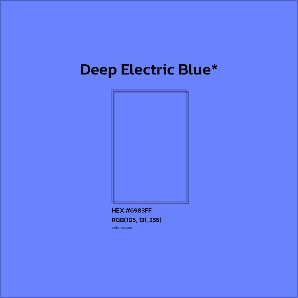 #6983FF hex color. RGB, RYB, CMYK, HSL, HSV codes and color conversions. Matching color names, palettes, paints.