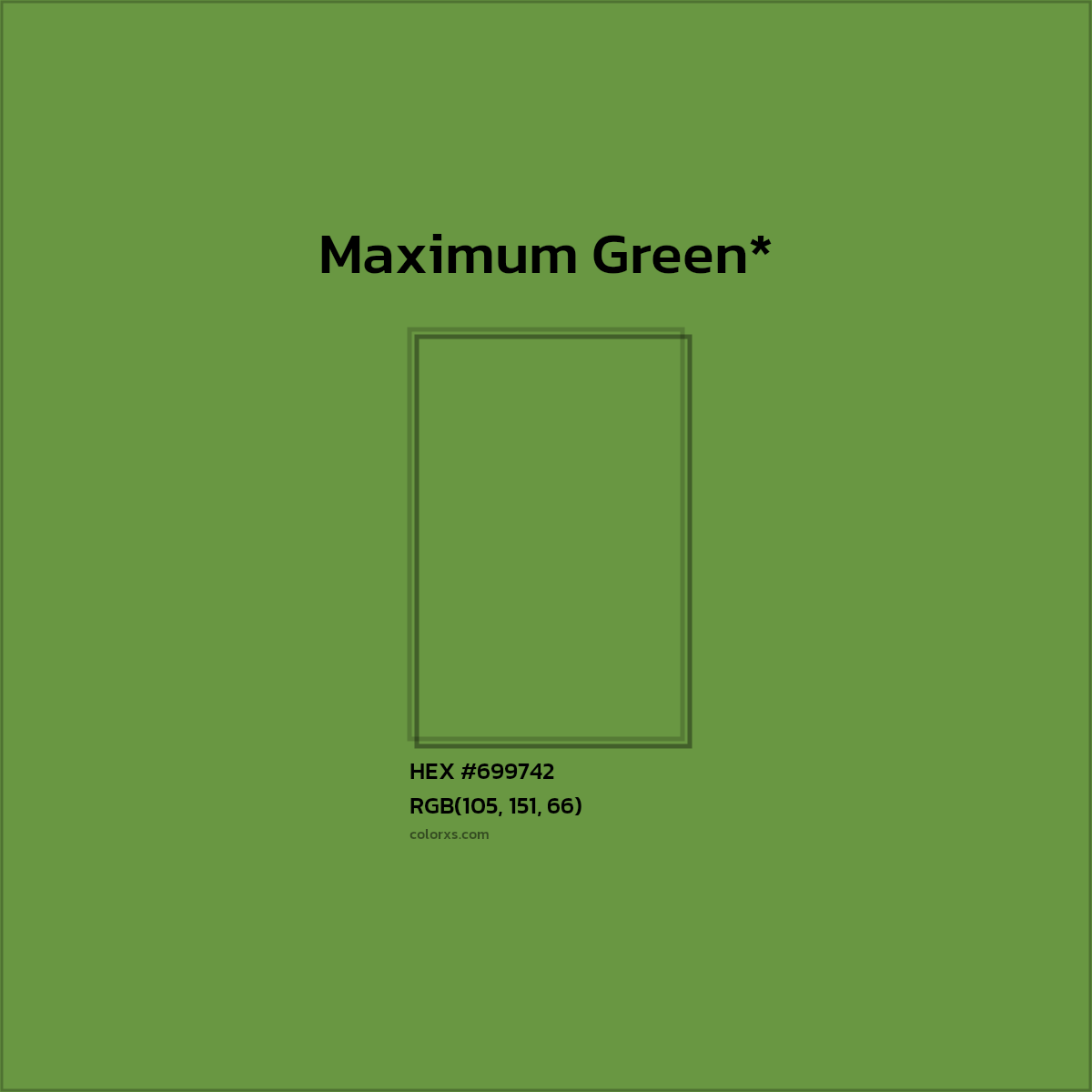 #699742 hex color. RGB, RYB, CMYK, HSL, HSV codes and color conversions. Matching color names, palettes, paints.