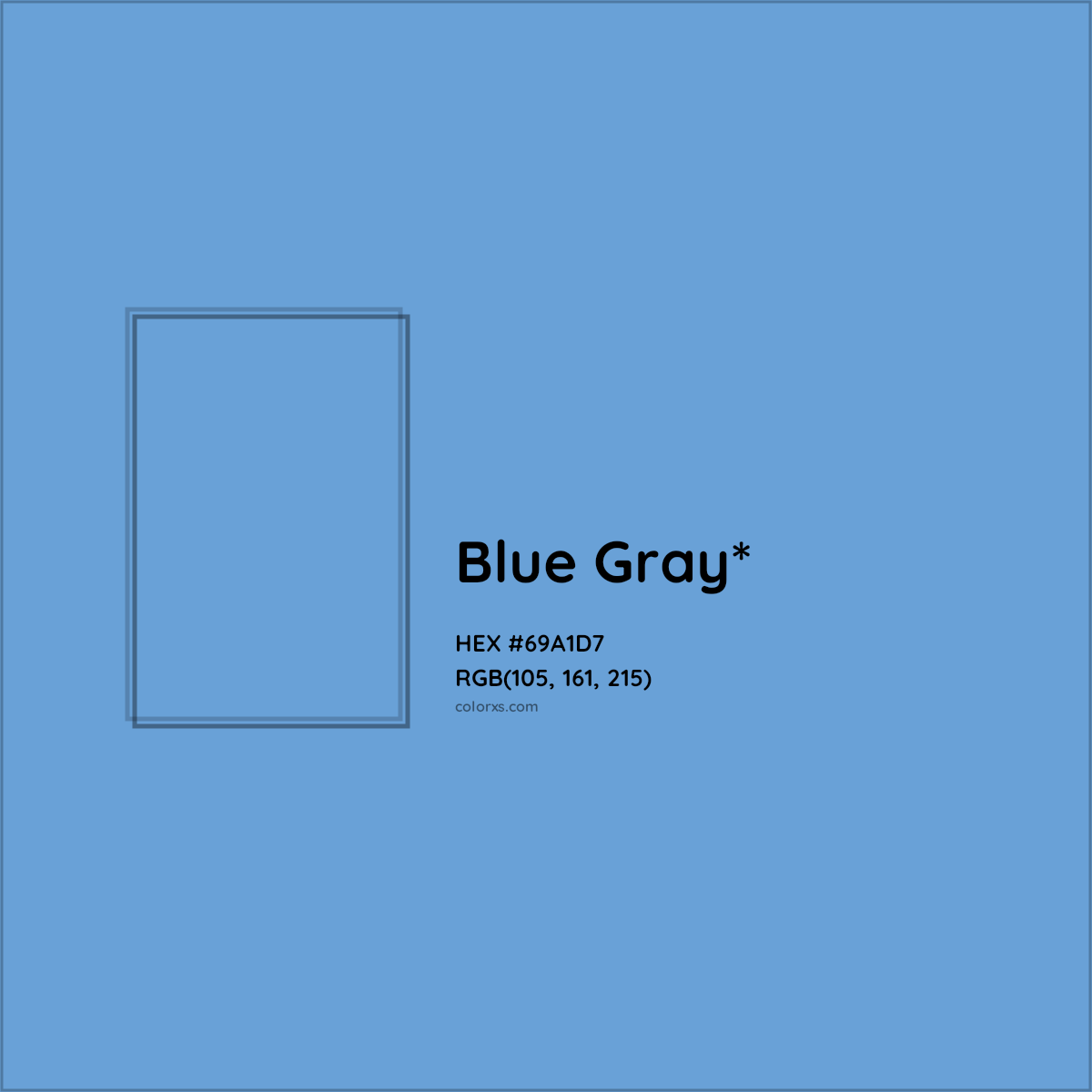 #69A1D7 hex color. RGB, RYB, CMYK, HSL, HSV codes and color conversions. Matching color names, palettes, paints.