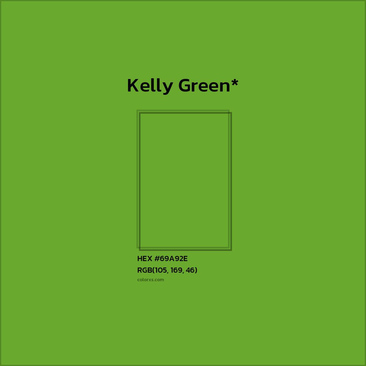 #69A92E hex color. RGB, RYB, CMYK, HSL, HSV codes and color conversions. Matching color names, palettes, paints.