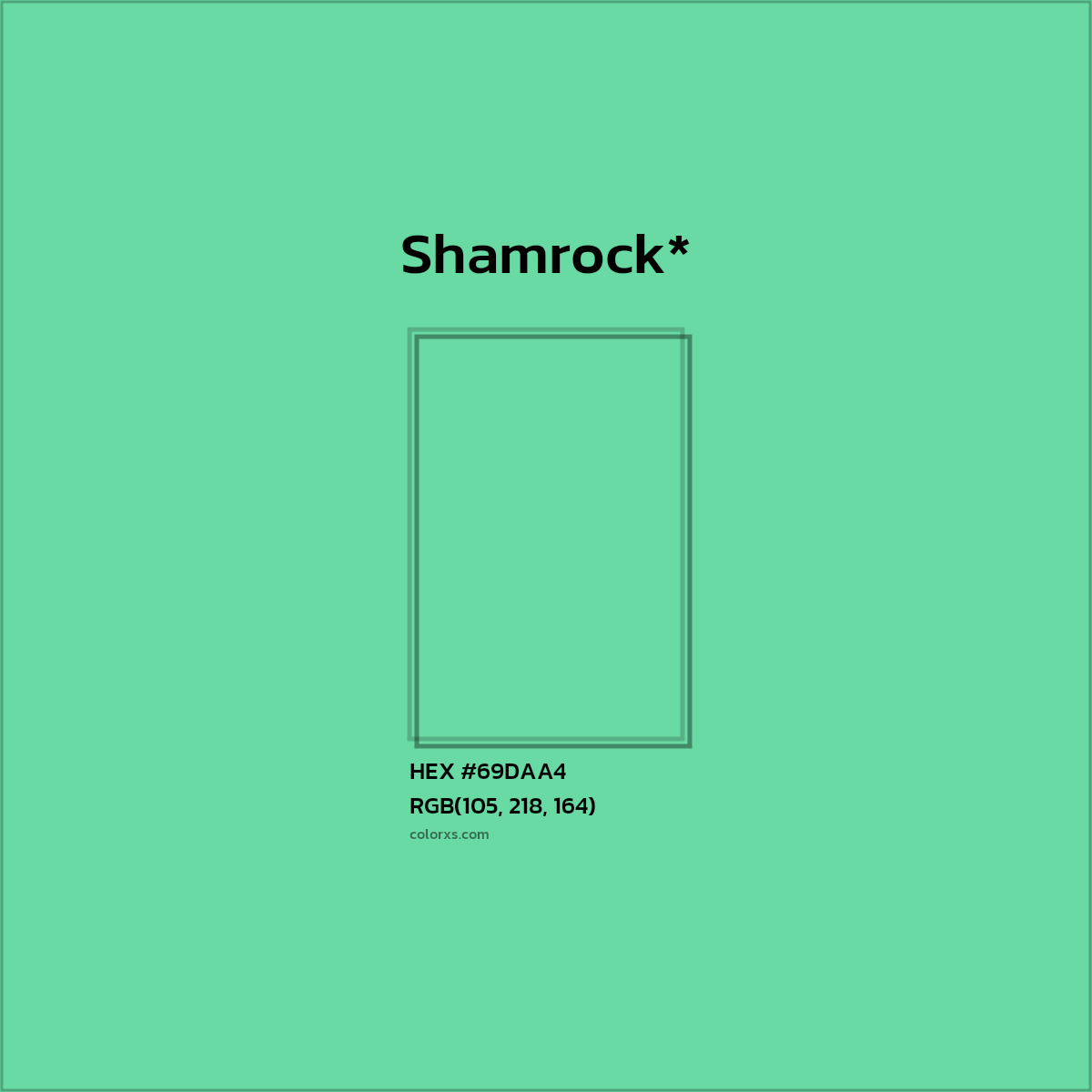 #69DAA4 hex color. RGB, RYB, CMYK, HSL, HSV codes and color conversions. Matching color names, palettes, paints.