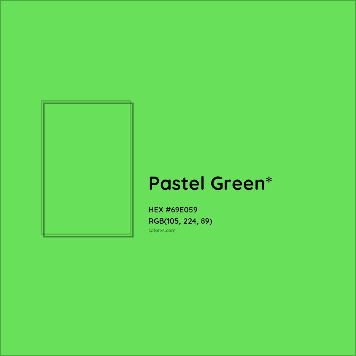 #69E059 hex color. RGB, RYB, CMYK, HSL, HSV codes and color conversions. Matching color names, palettes, paints.