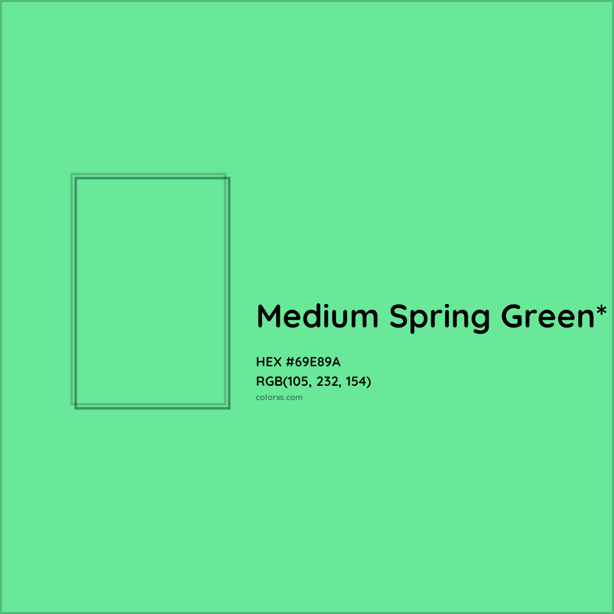 #69E89A hex color. RGB, RYB, CMYK, HSL, HSV codes and color conversions. Matching color names, palettes, paints.