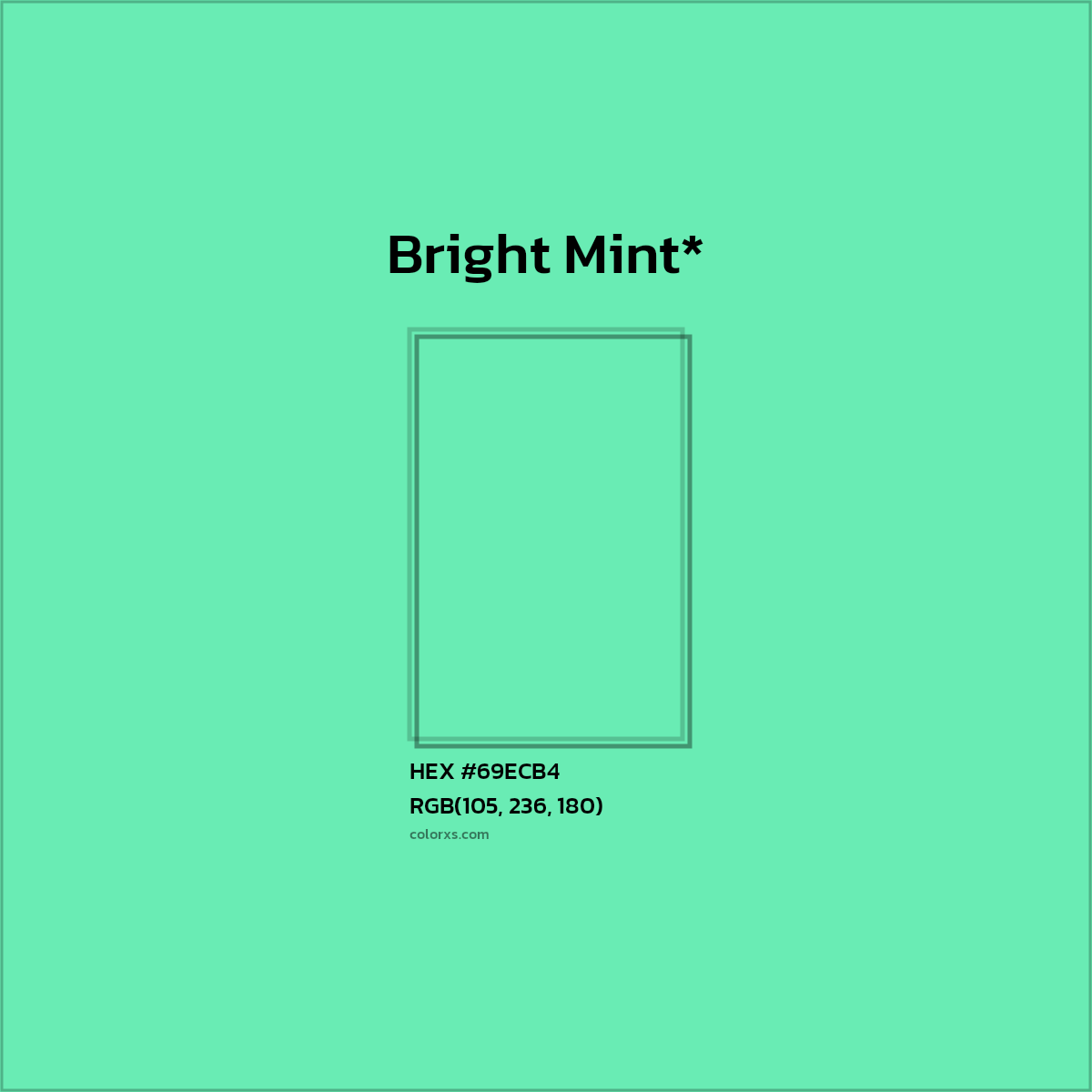 #69ECB4 hex color. RGB, RYB, CMYK, HSL, HSV codes and color conversions. Matching color names, palettes, paints.