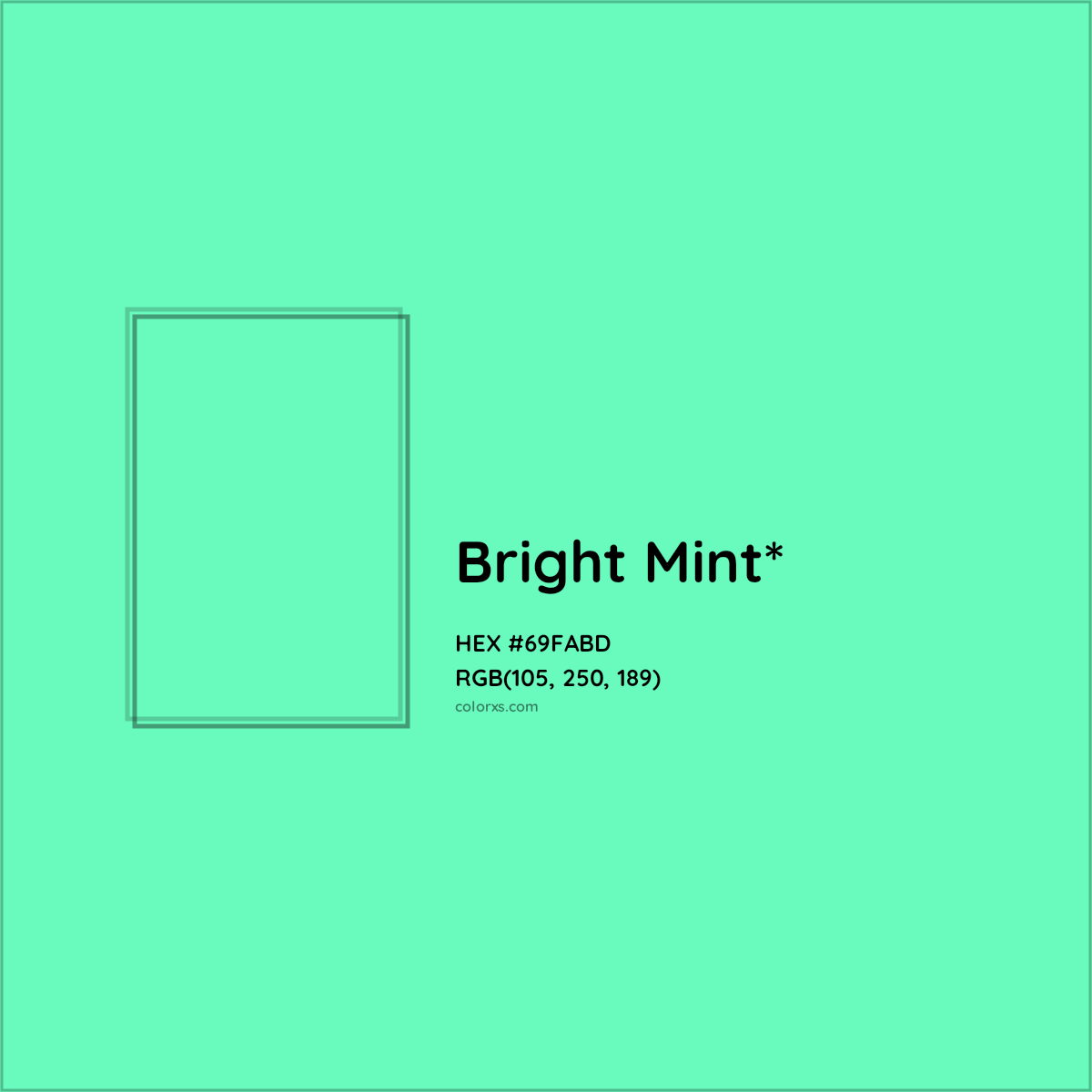 #69FABD hex color. RGB, RYB, CMYK, HSL, HSV codes and color conversions. Matching color names, palettes, paints.