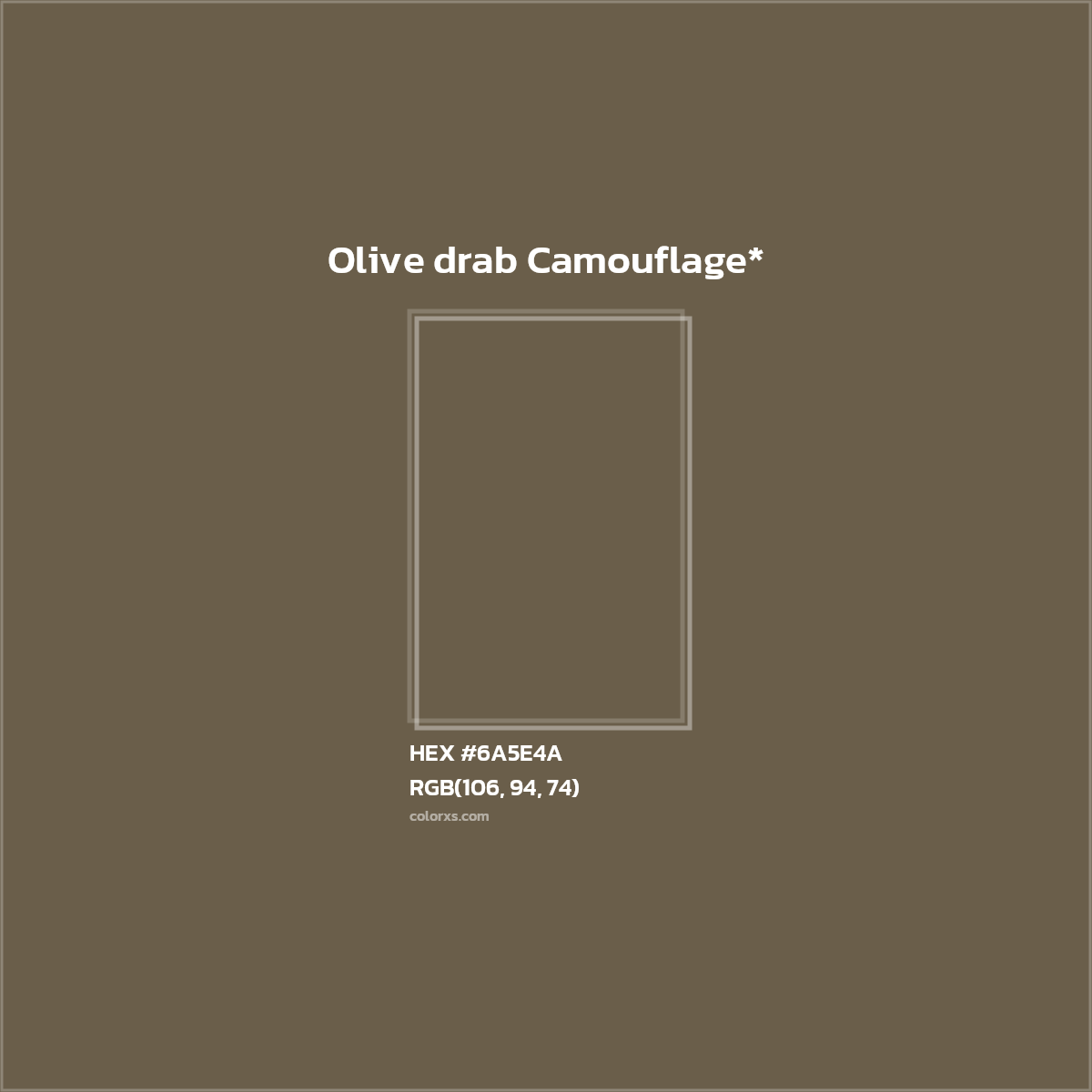 #6A5E4A hex color. RGB, RYB, CMYK, HSL, HSV codes and color conversions. Matching color names, palettes, paints.