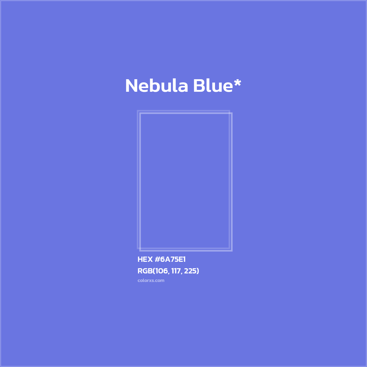 #6A75E1 hex color. RGB, RYB, CMYK, HSL, HSV codes and color conversions. Matching color names, palettes, paints.