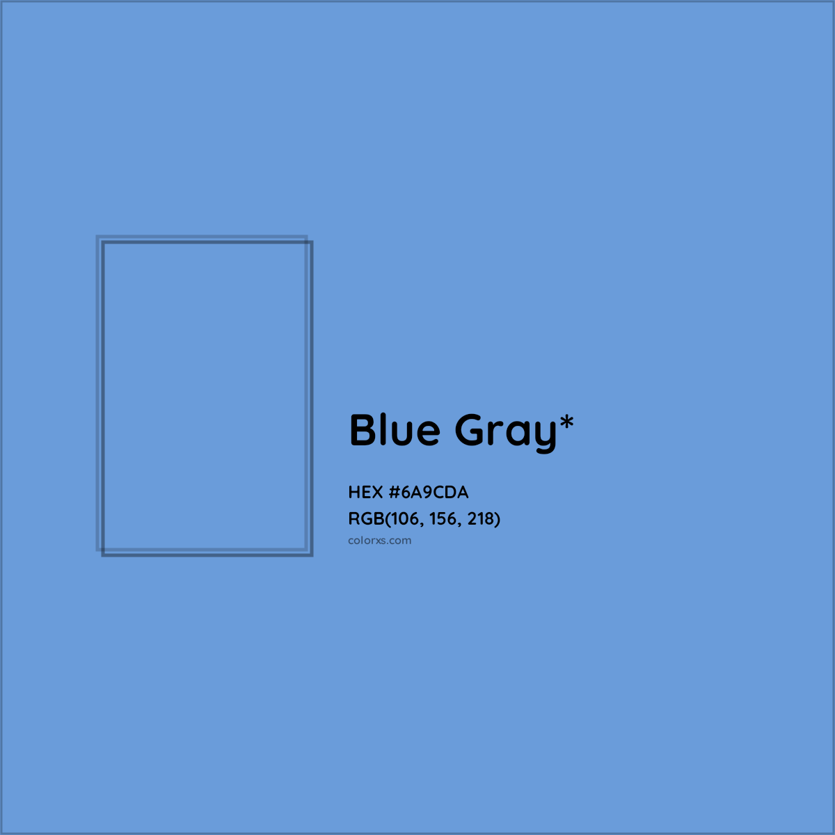 #6A9CDA hex color. RGB, RYB, CMYK, HSL, HSV codes and color conversions. Matching color names, palettes, paints.