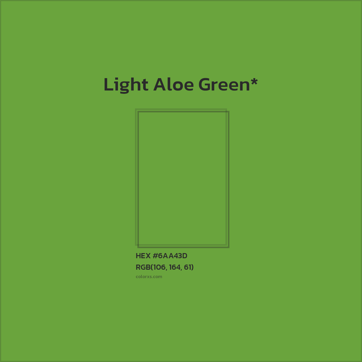#6AA43D hex color. RGB, RYB, CMYK, HSL, HSV codes and color conversions. Matching color names, palettes, paints.