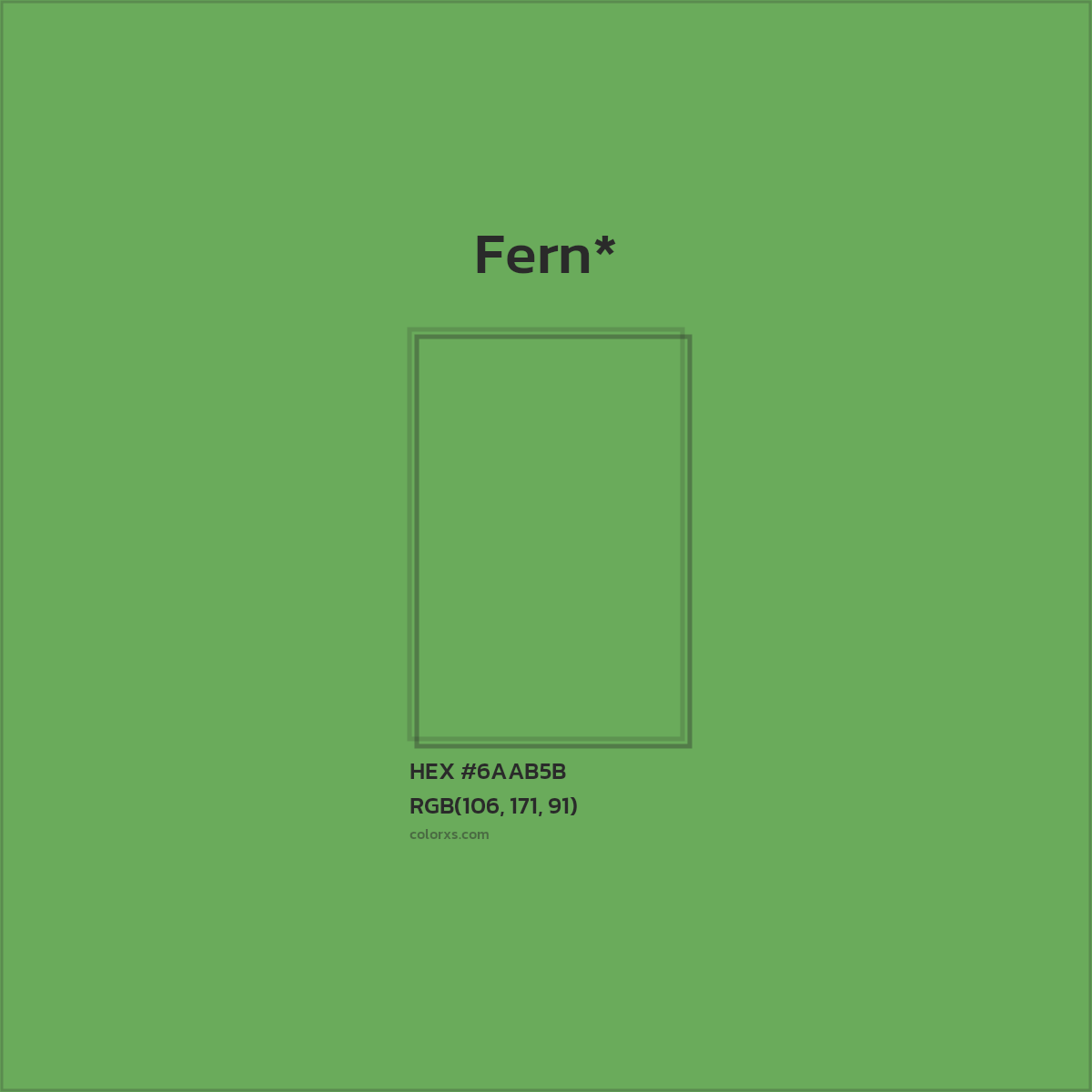 #6AAB5B hex color. RGB, RYB, CMYK, HSL, HSV codes and color conversions. Matching color names, palettes, paints.