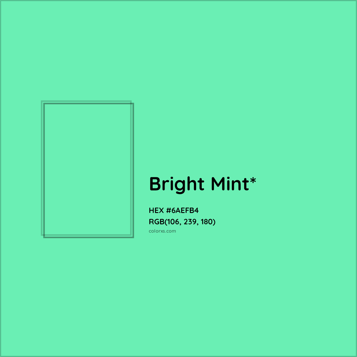 #6AEFB4 hex color. RGB, RYB, CMYK, HSL, HSV codes and color conversions. Matching color names, palettes, paints.