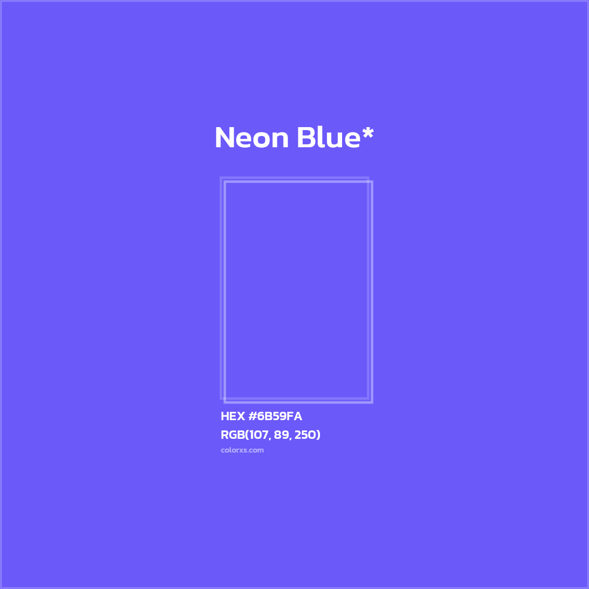 #6B59FA hex color. RGB, RYB, CMYK, HSL, HSV codes and color conversions. Matching color names, palettes, paints.
