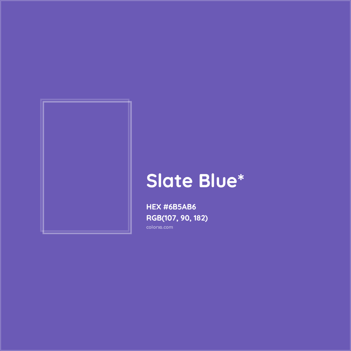 #6B5AB6 hex color. RGB, RYB, CMYK, HSL, HSV codes and color conversions. Matching color names, palettes, paints.