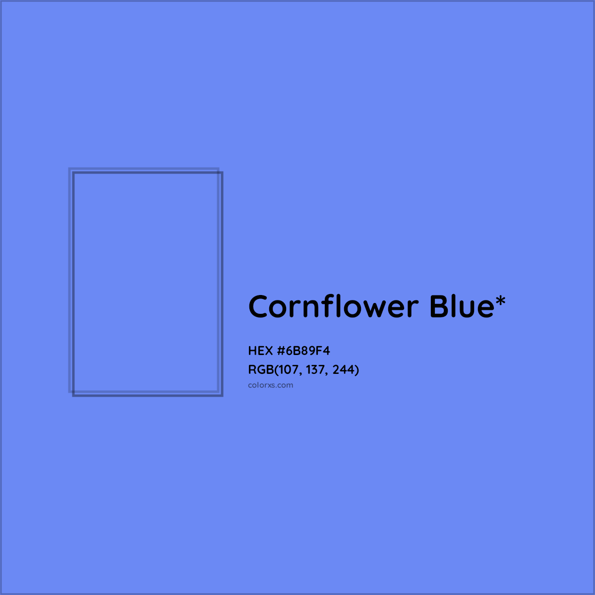 #6B89F4 hex color. RGB, RYB, CMYK, HSL, HSV codes and color conversions. Matching color names, palettes, paints.