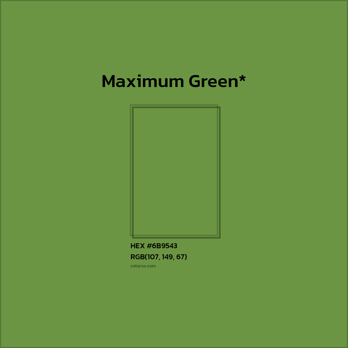 #6B9543 hex color. RGB, RYB, CMYK, HSL, HSV codes and color conversions. Matching color names, palettes, paints.