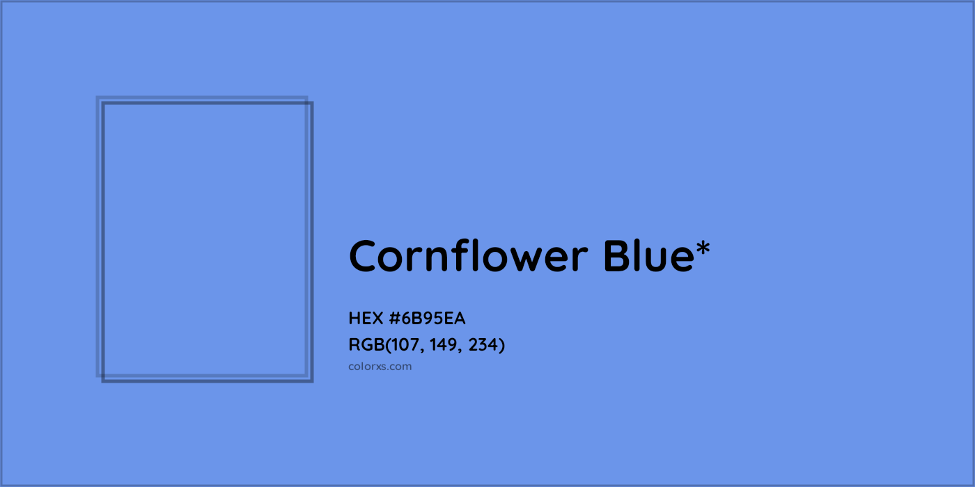 #6B95EA hex color. RGB, RYB, CMYK, HSL, HSV codes and color conversions. Matching color names, palettes, paints.
