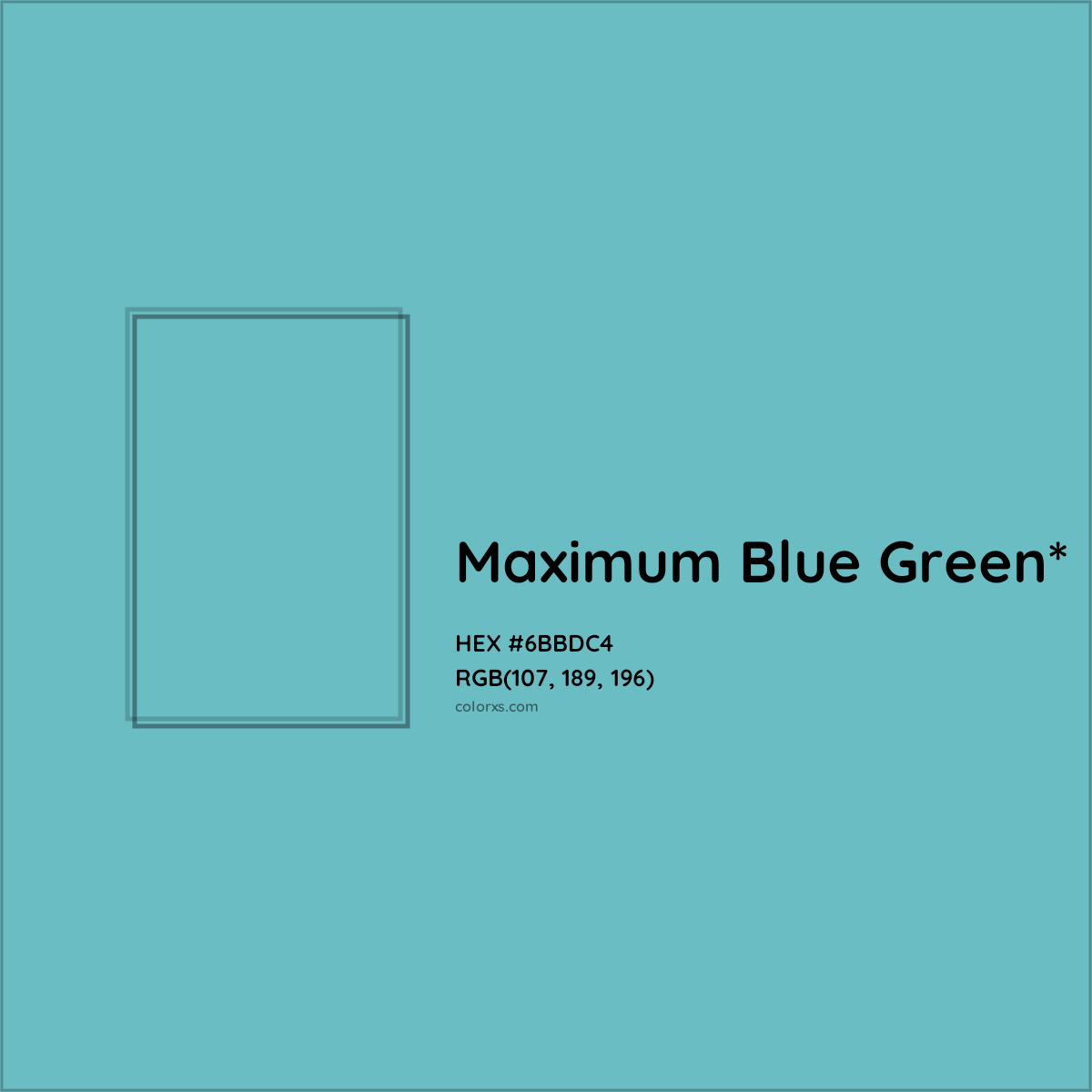 #6BBDC4 hex color. RGB, RYB, CMYK, HSL, HSV codes and color conversions. Matching color names, palettes, paints.