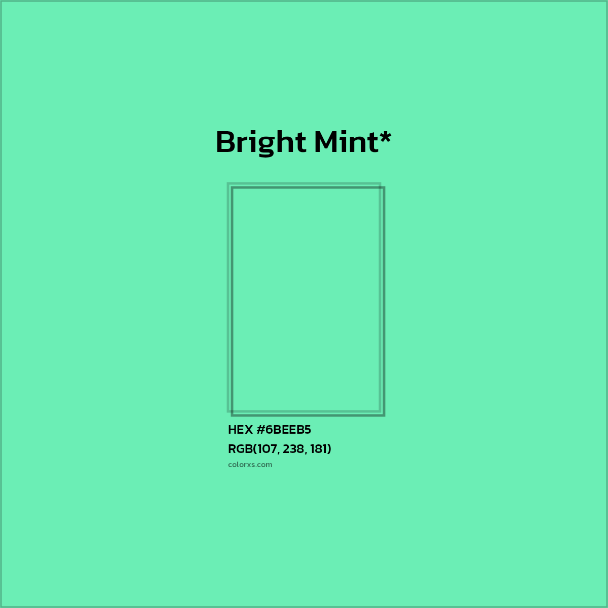 #6BEEB5 hex color. RGB, RYB, CMYK, HSL, HSV codes and color conversions. Matching color names, palettes, paints.