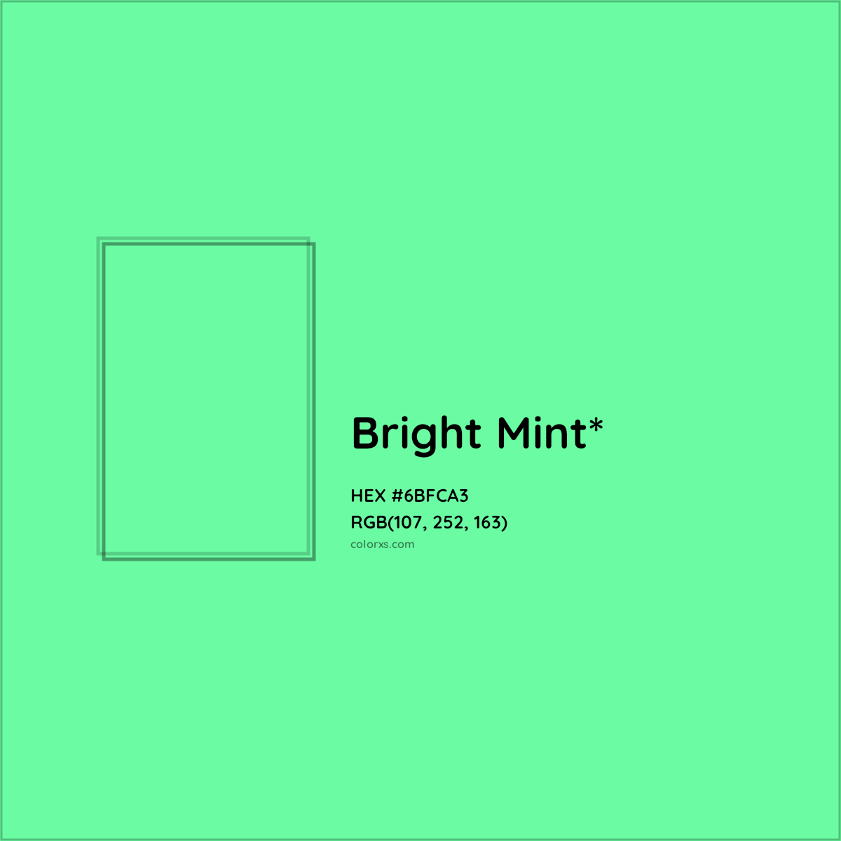 #6BFCA3 hex color. RGB, RYB, CMYK, HSL, HSV codes and color conversions. Matching color names, palettes, paints.