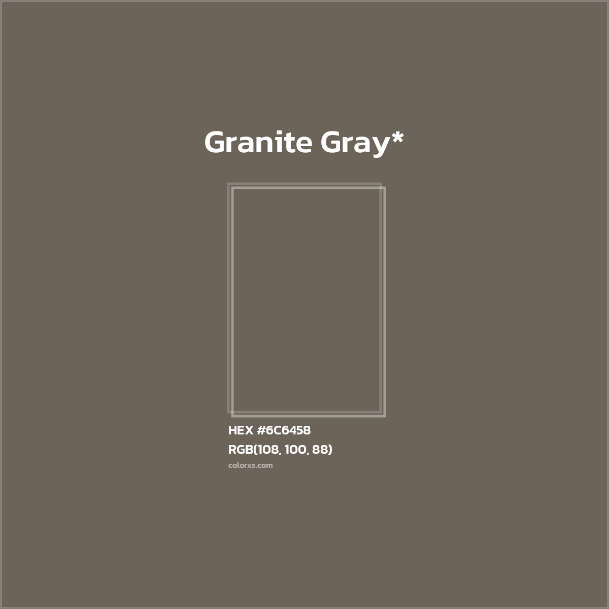 #6C6458 hex color. RGB, RYB, CMYK, HSL, HSV codes and color conversions. Matching color names, palettes, paints.