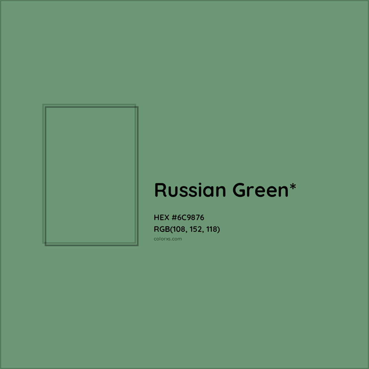 #6C9876 hex color. RGB, RYB, CMYK, HSL, HSV codes and color conversions. Matching color names, palettes, paints.