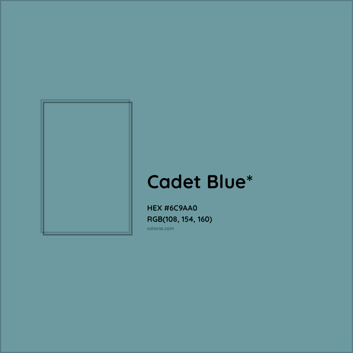 #6C9AA0 hex color. RGB, RYB, CMYK, HSL, HSV codes and color conversions. Matching color names, palettes, paints.