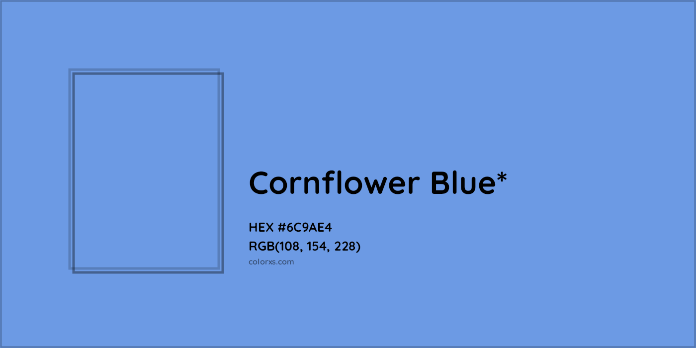 #6C9AE4 hex color. RGB, RYB, CMYK, HSL, HSV codes and color conversions. Matching color names, palettes, paints.