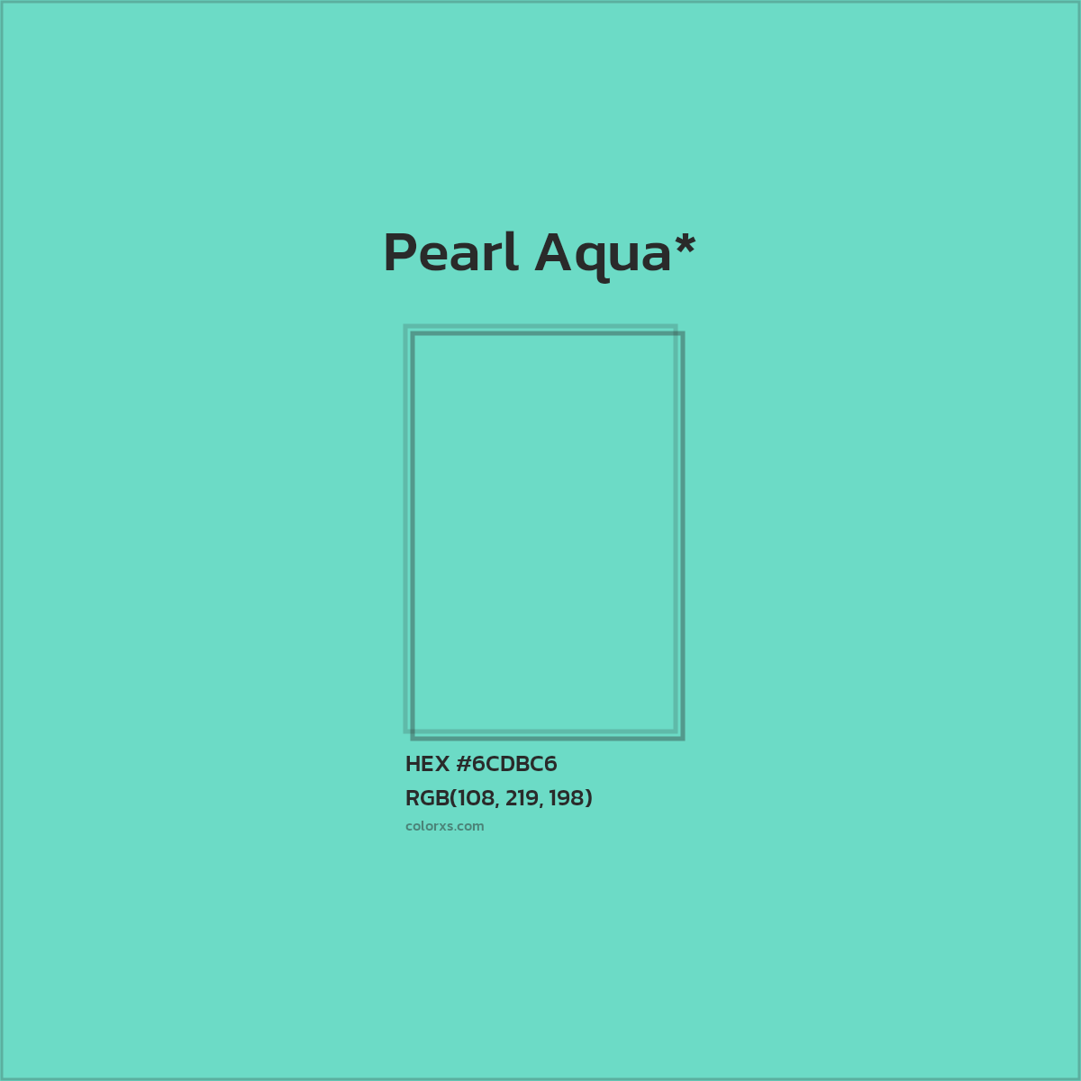 #6CDBC6 hex color. RGB, RYB, CMYK, HSL, HSV codes and color conversions. Matching color names, palettes, paints.