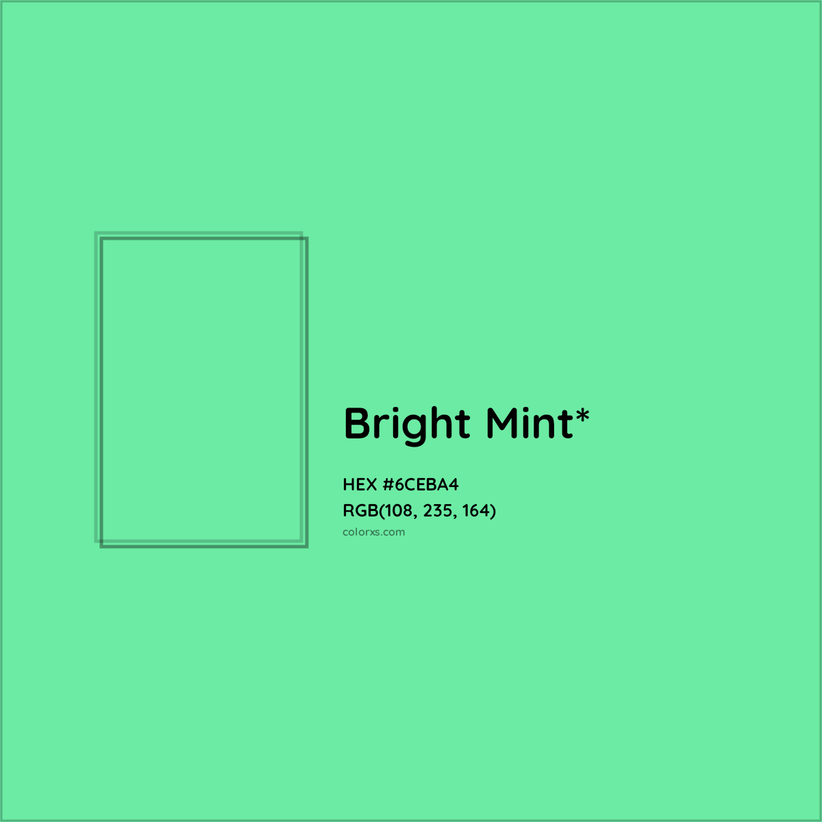 #6CEBA4 hex color. RGB, RYB, CMYK, HSL, HSV codes and color conversions. Matching color names, palettes, paints.