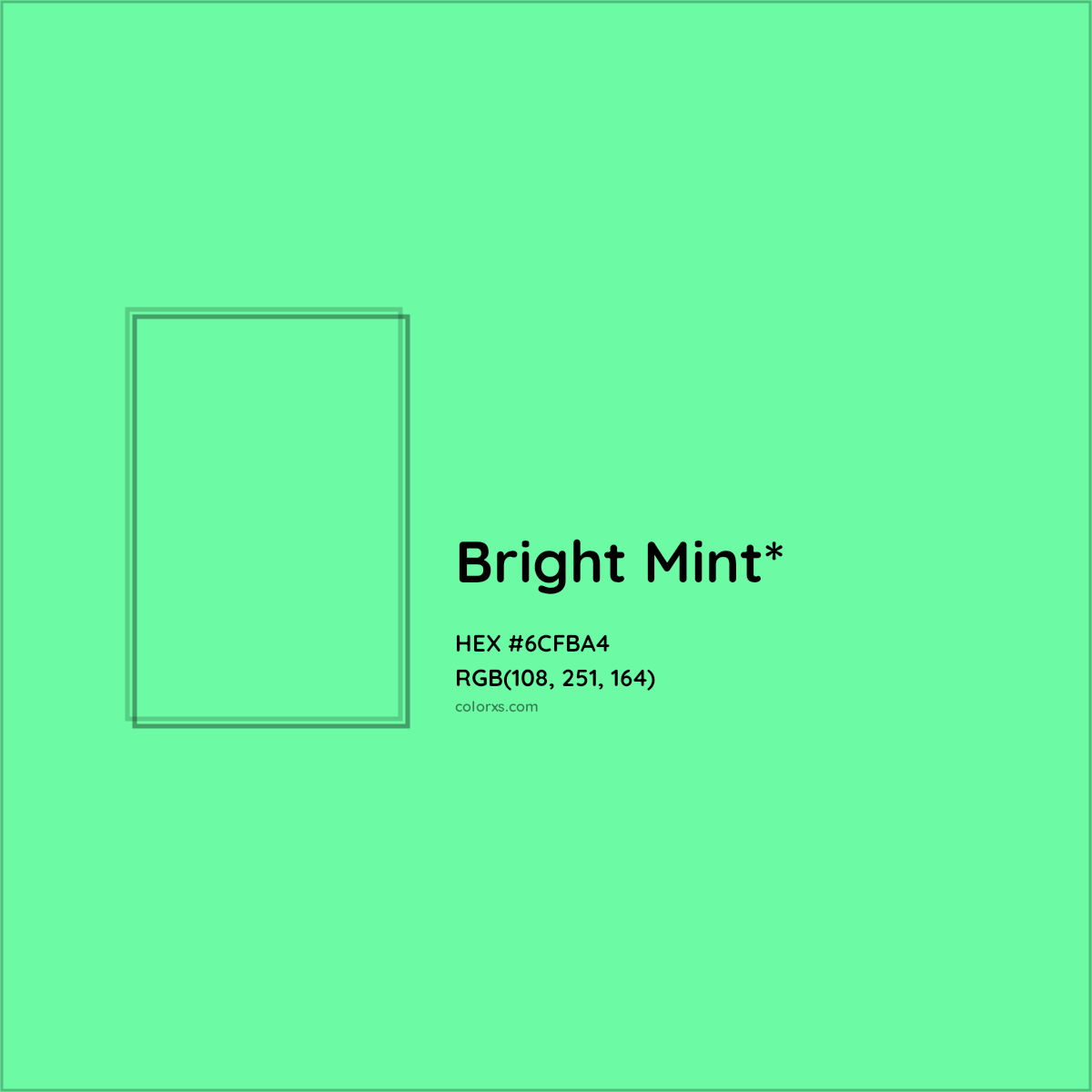 #6CFBA4 hex color. RGB, RYB, CMYK, HSL, HSV codes and color conversions. Matching color names, palettes, paints.