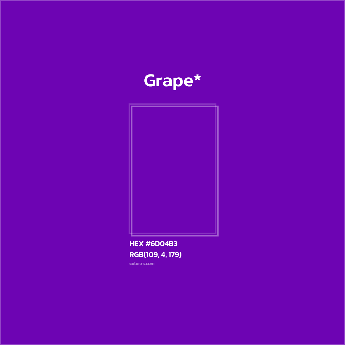 #6D04B3 hex color. RGB, RYB, CMYK, HSL, HSV codes and color conversions. Matching color names, palettes, paints.