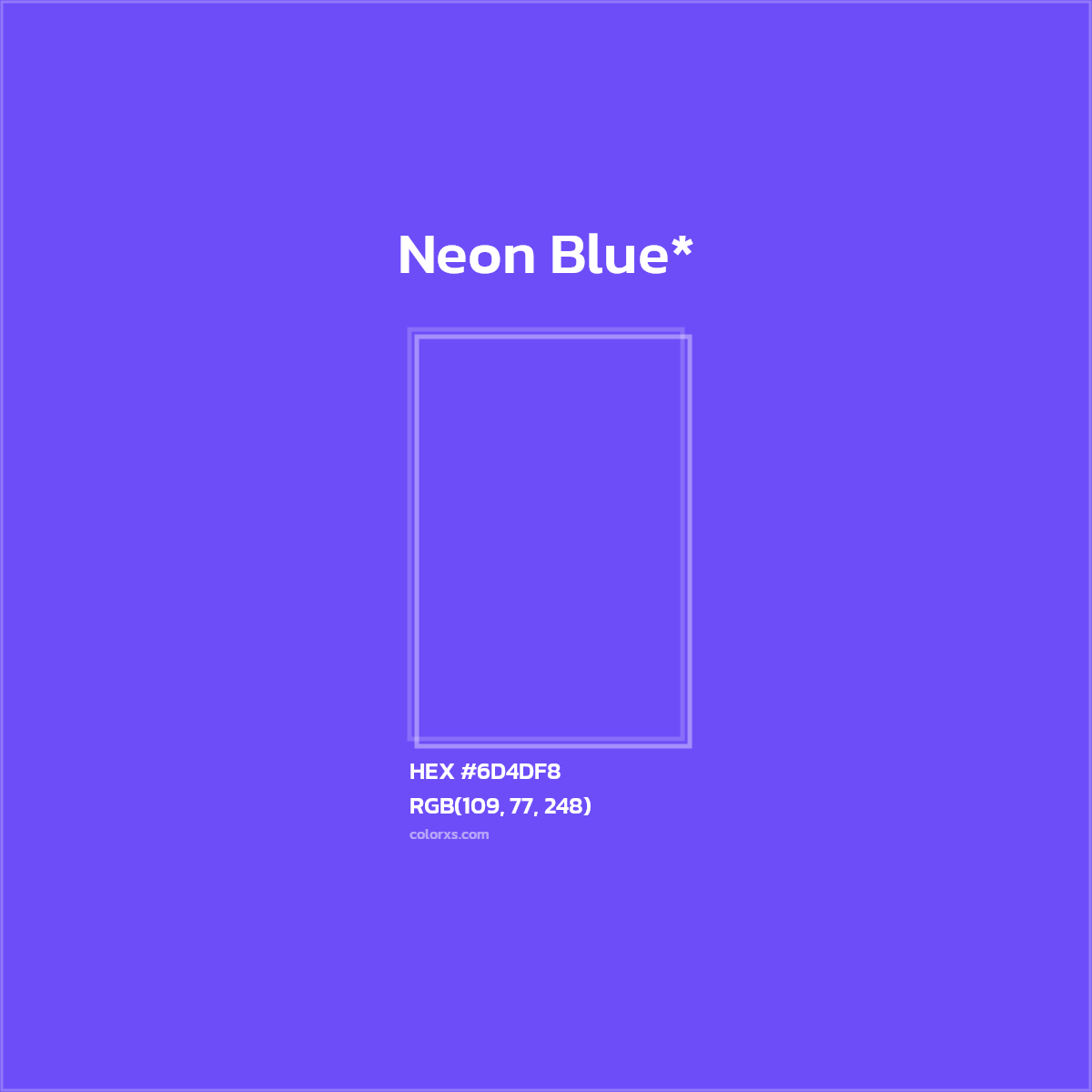 #6D4DF8 hex color. RGB, RYB, CMYK, HSL, HSV codes and color conversions. Matching color names, palettes, paints.