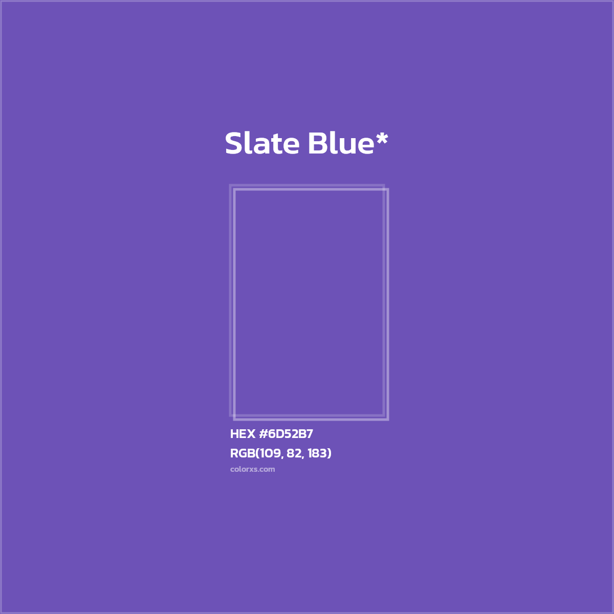 #6D52B7 hex color. RGB, RYB, CMYK, HSL, HSV codes and color conversions. Matching color names, palettes, paints.