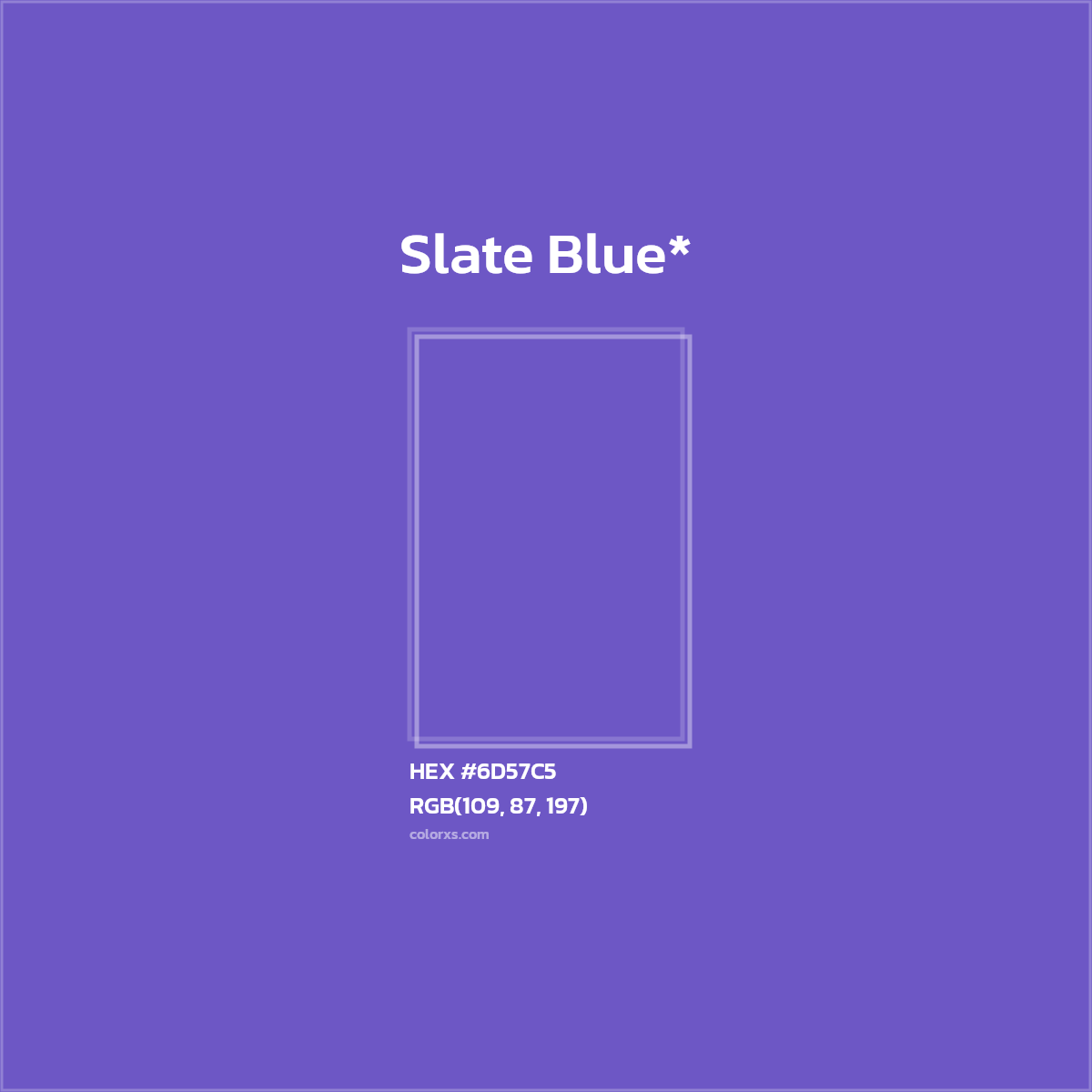 #6D57C5 hex color. RGB, RYB, CMYK, HSL, HSV codes and color conversions. Matching color names, palettes, paints.