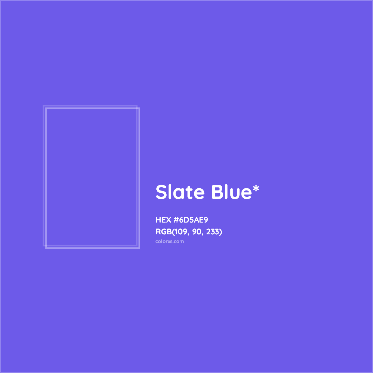#6D5AE9 hex color. RGB, RYB, CMYK, HSL, HSV codes and color conversions. Matching color names, palettes, paints.