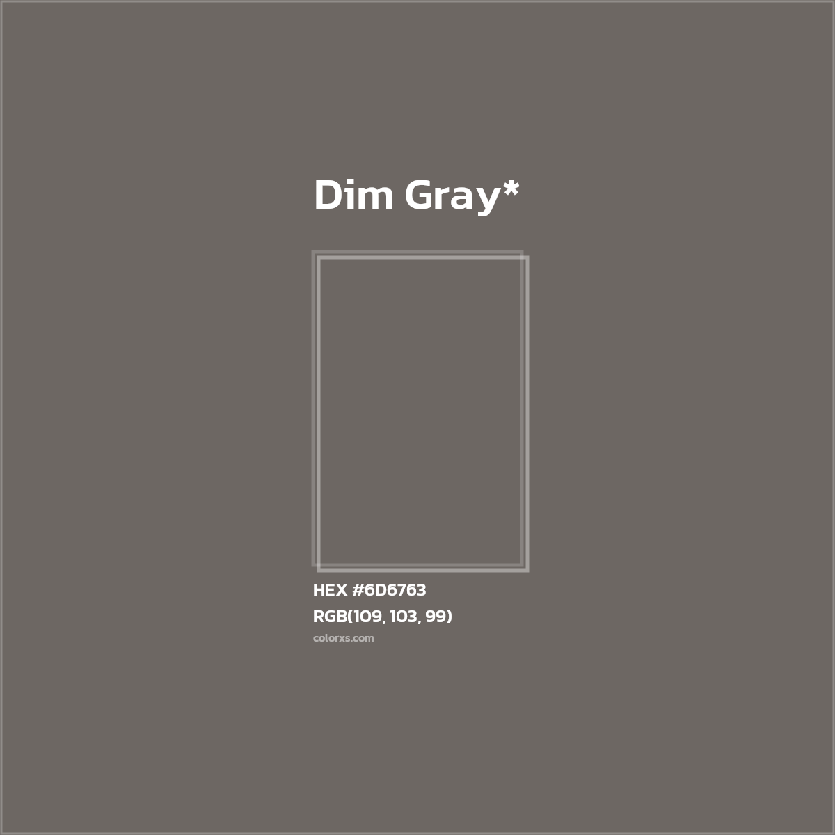 #6D6763 hex color. RGB, RYB, CMYK, HSL, HSV codes and color conversions. Matching color names, palettes, paints.