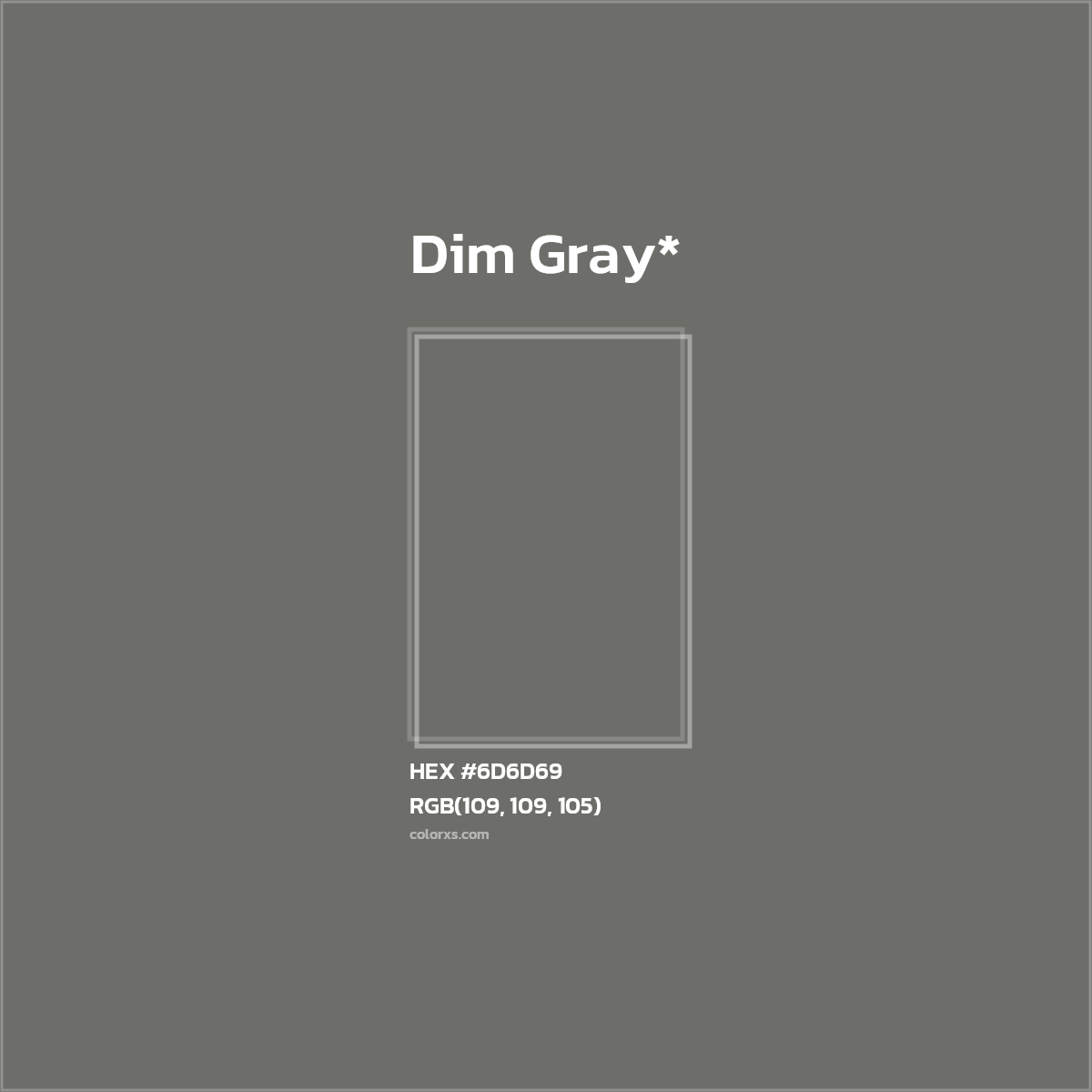 #6D6D69 hex color. RGB, RYB, CMYK, HSL, HSV codes and color conversions. Matching color names, palettes, paints.