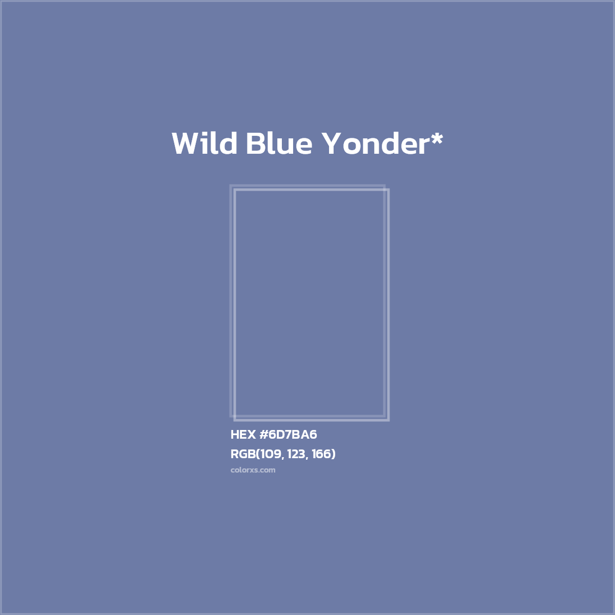 #6D7BA6 hex color. RGB, RYB, CMYK, HSL, HSV codes and color conversions. Matching color names, palettes, paints.
