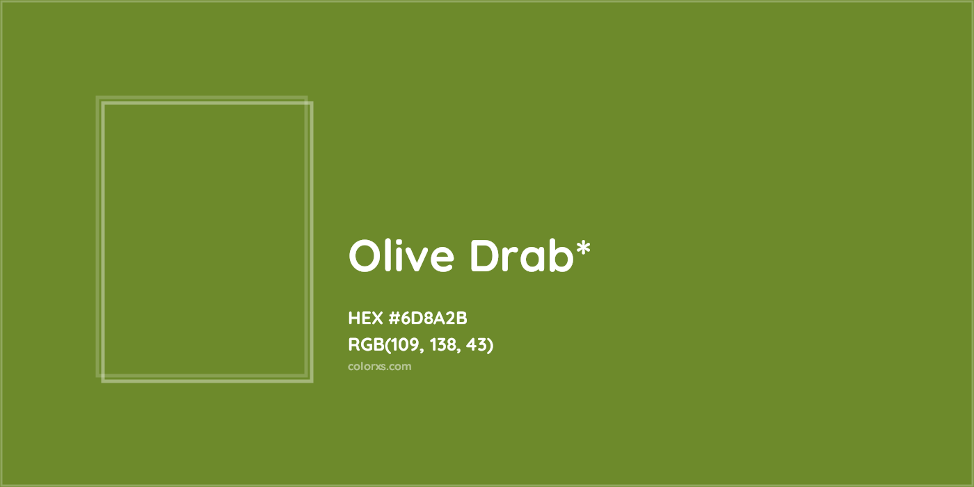 #6D8A2B hex color. RGB, RYB, CMYK, HSL, HSV codes and color conversions. Matching color names, palettes, paints.