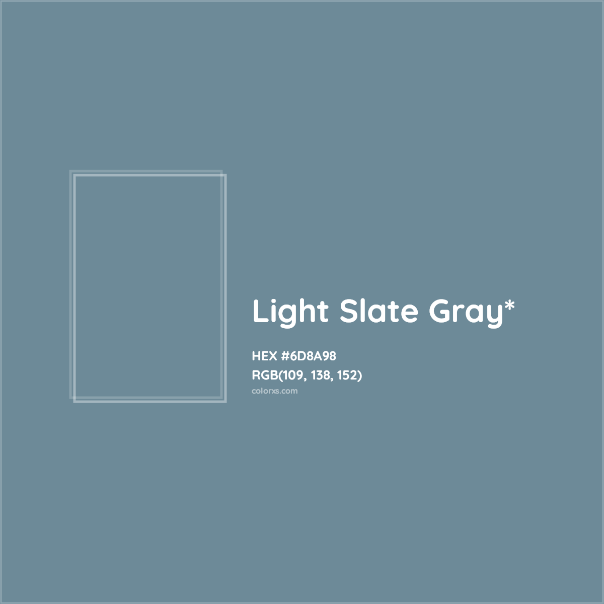 #6D8A98 hex color. RGB, RYB, CMYK, HSL, HSV codes and color conversions. Matching color names, palettes, paints.