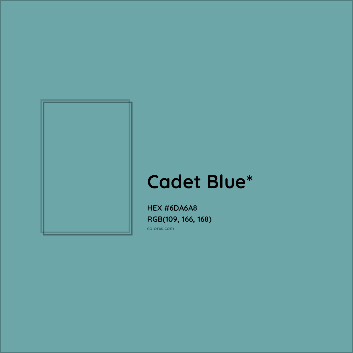 #6DA6A8 hex color. RGB, RYB, CMYK, HSL, HSV codes and color conversions. Matching color names, palettes, paints.
