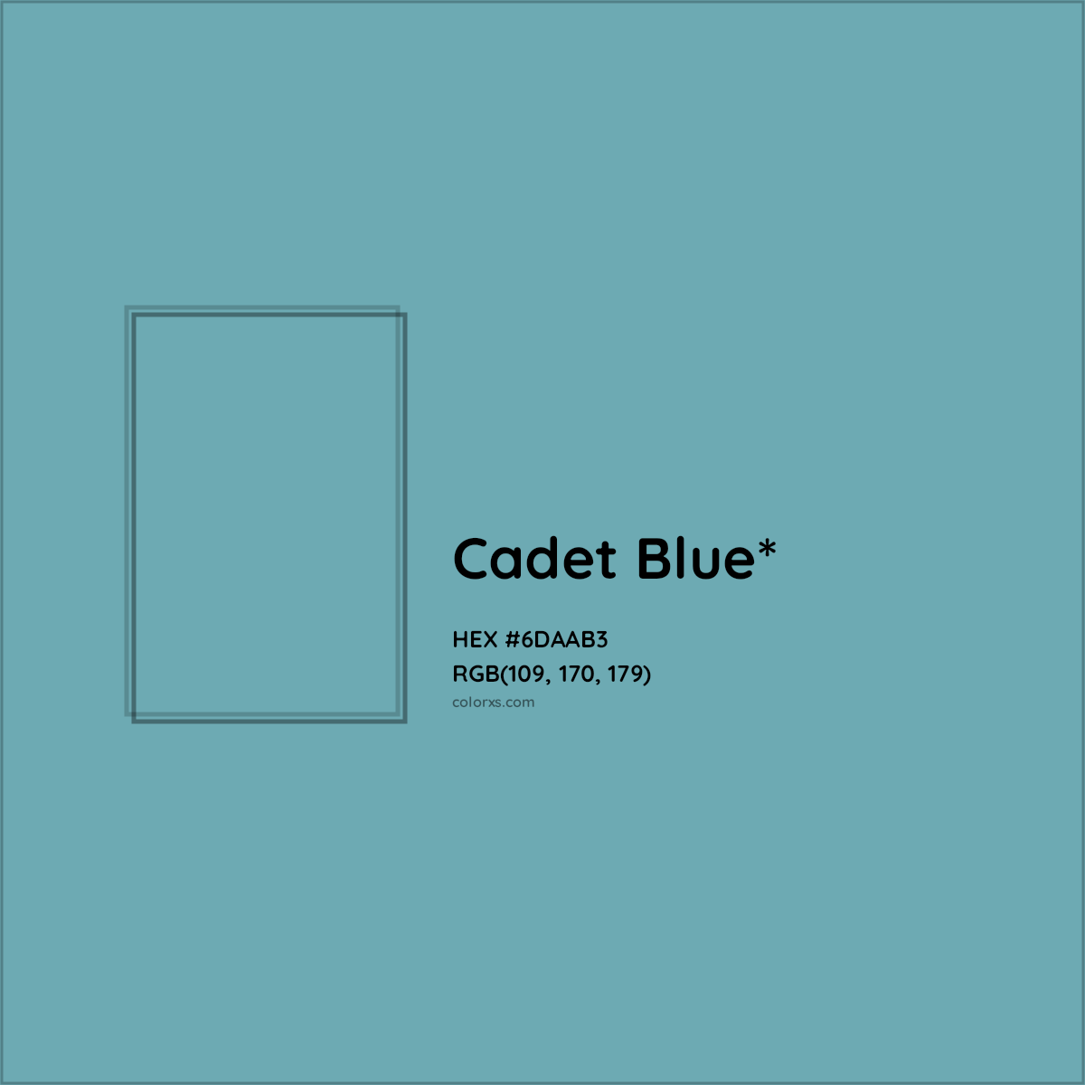 #6DAAB3 hex color. RGB, RYB, CMYK, HSL, HSV codes and color conversions. Matching color names, palettes, paints.