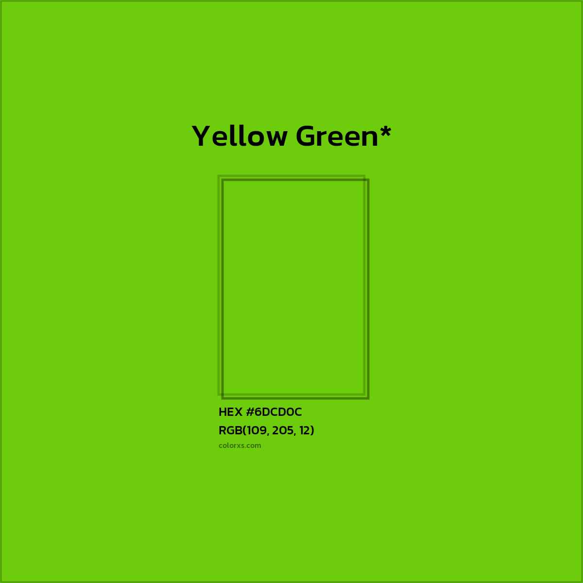 #6DCD0C hex color. RGB, RYB, CMYK, HSL, HSV codes and color conversions. Matching color names, palettes, paints.