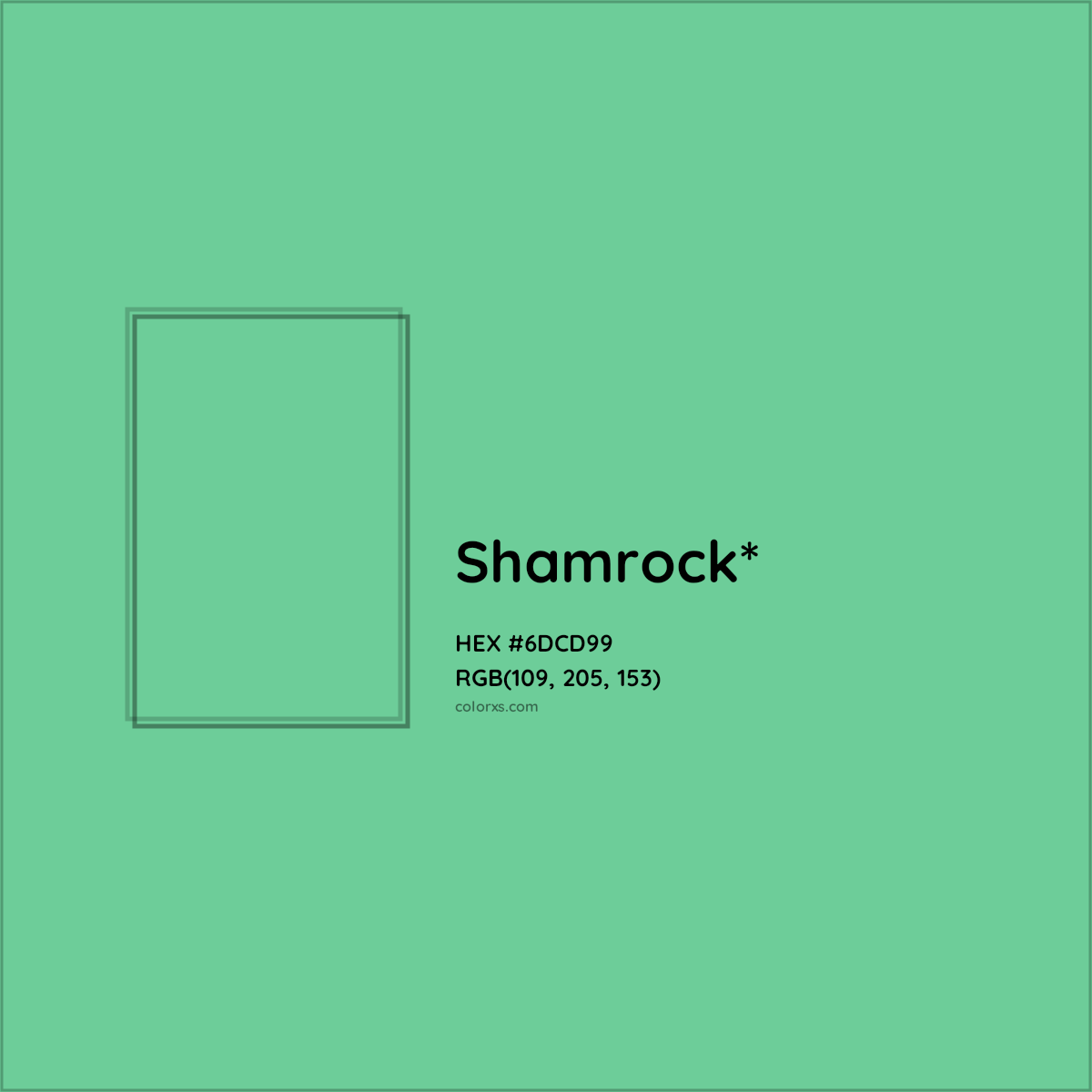 #6DCD99 hex color. RGB, RYB, CMYK, HSL, HSV codes and color conversions. Matching color names, palettes, paints.
