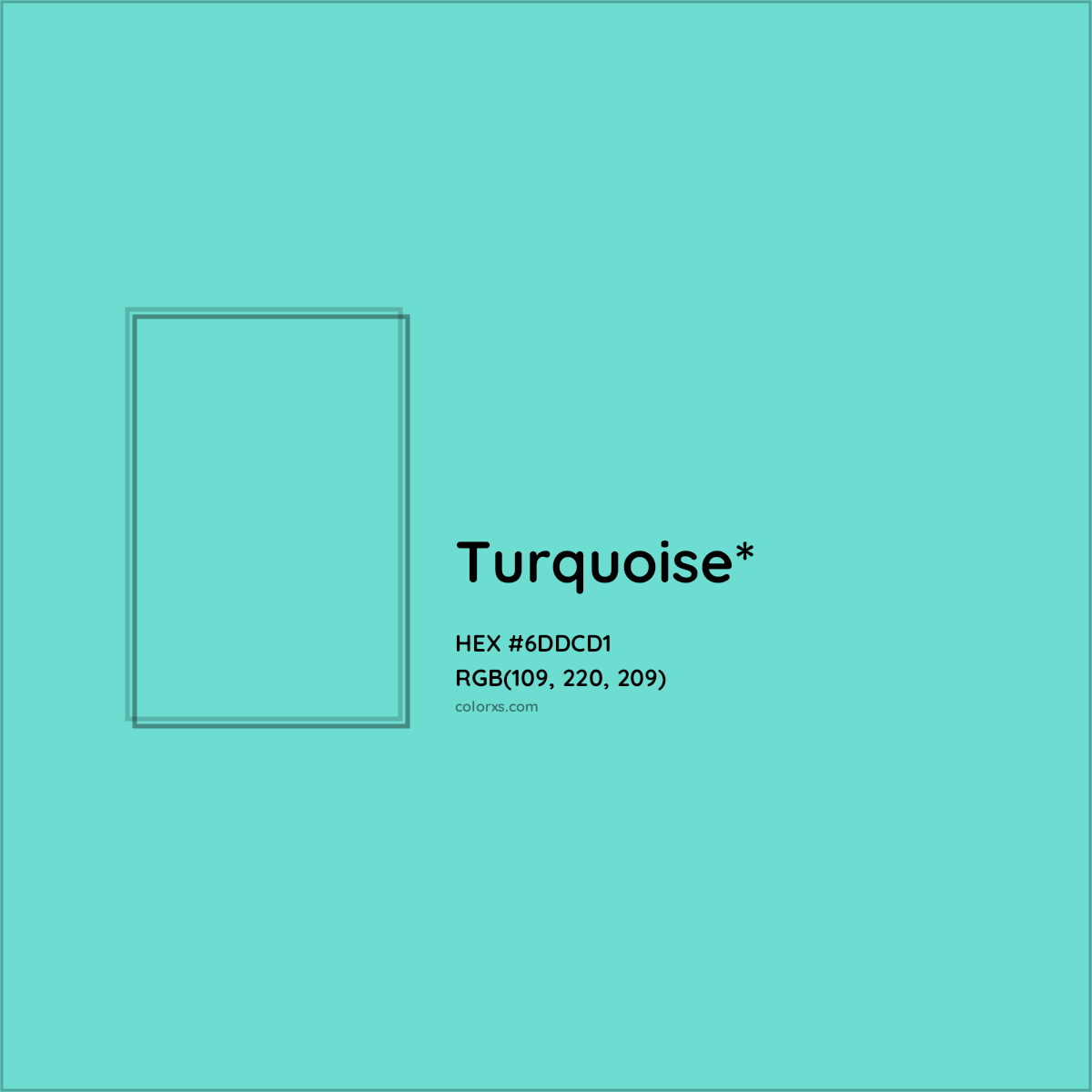#6DDCD1 hex color. RGB, RYB, CMYK, HSL, HSV codes and color conversions. Matching color names, palettes, paints.