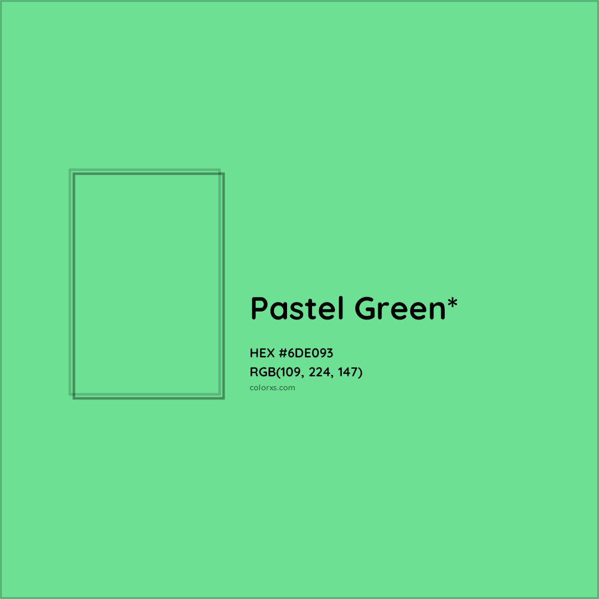#6DE093 hex color. RGB, RYB, CMYK, HSL, HSV codes and color conversions. Matching color names, palettes, paints.