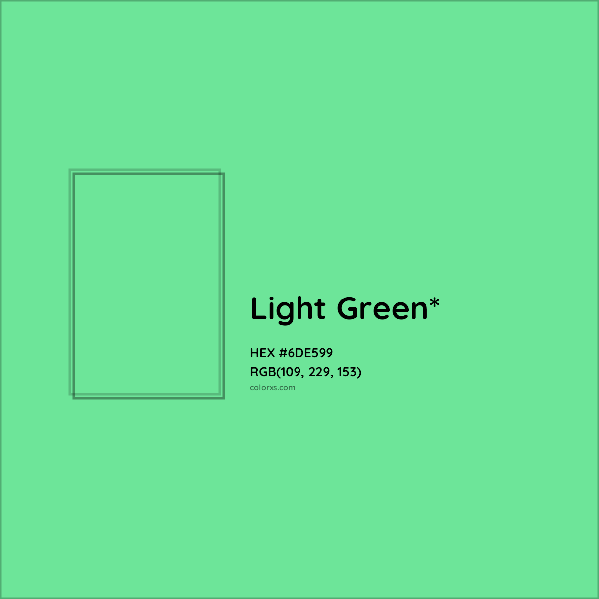 #6DE599 hex color. RGB, RYB, CMYK, HSL, HSV codes and color conversions. Matching color names, palettes, paints.