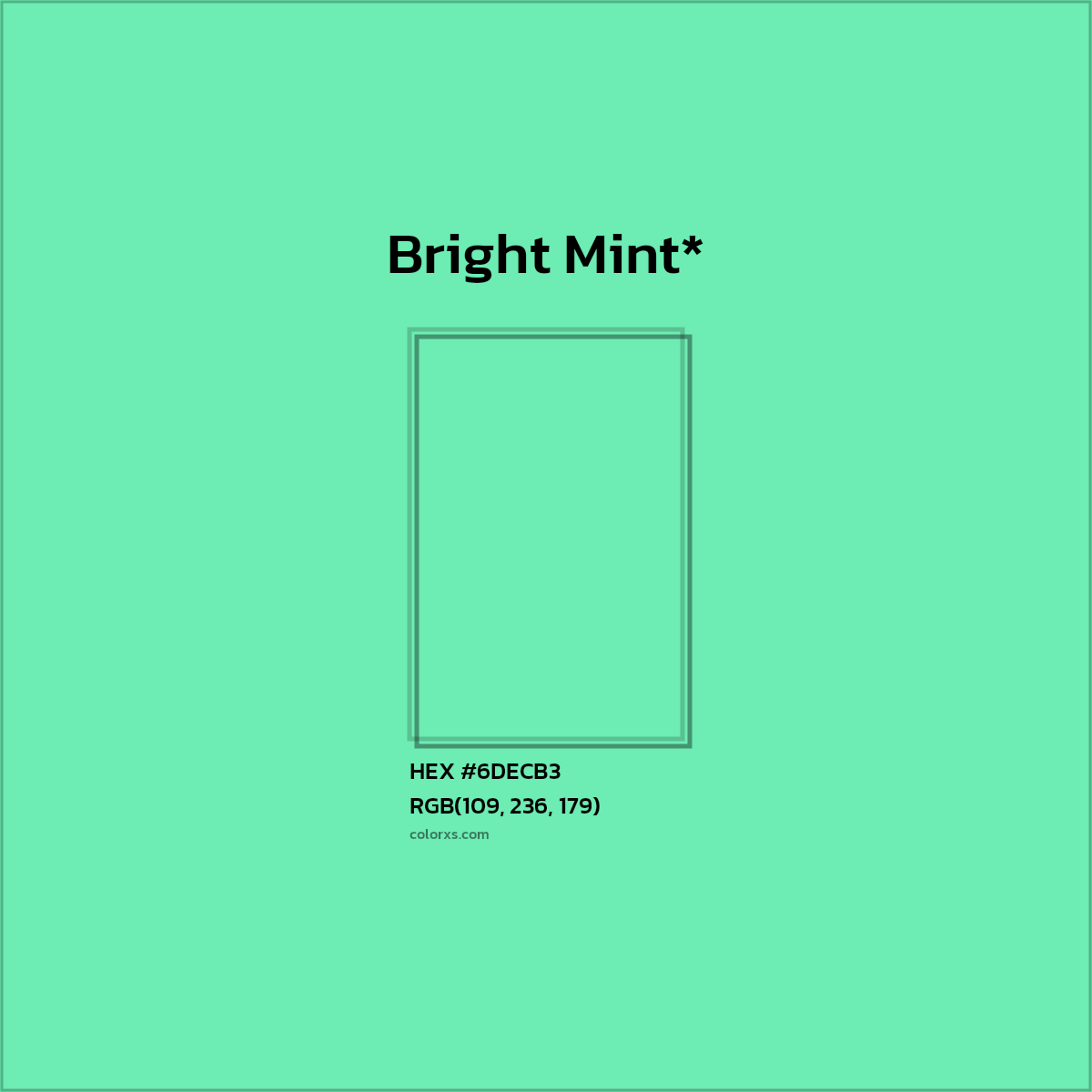 #6DECB3 hex color. RGB, RYB, CMYK, HSL, HSV codes and color conversions. Matching color names, palettes, paints.