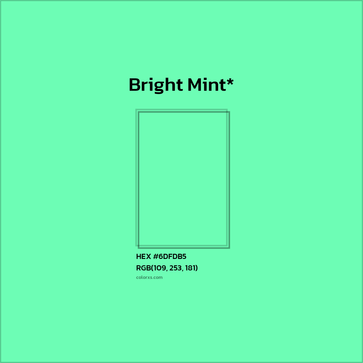 #6DFDB5 hex color. RGB, RYB, CMYK, HSL, HSV codes and color conversions. Matching color names, palettes, paints.